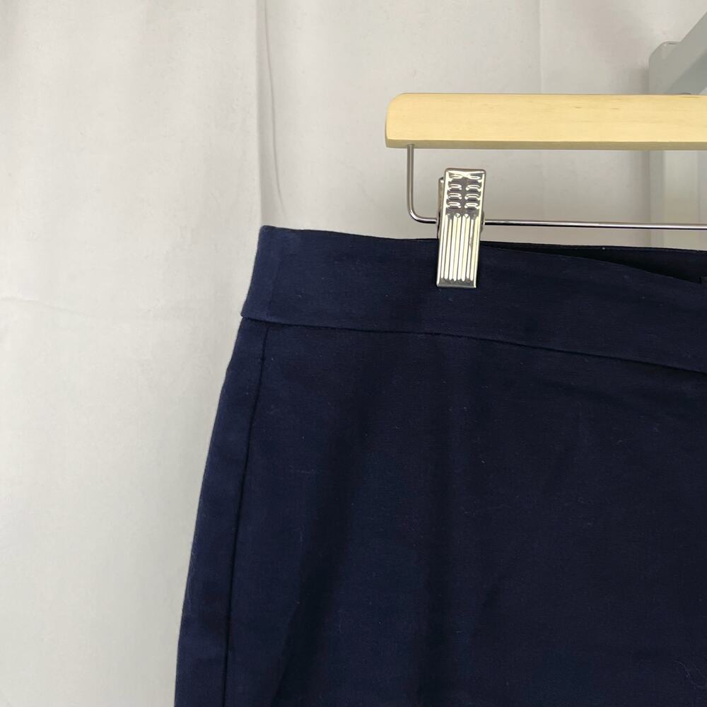 TALBOTS Size 16 Flat Front Side Zip Chatham Pants Stretch Cotton Blend Navy Blue - Picture 6 of 9